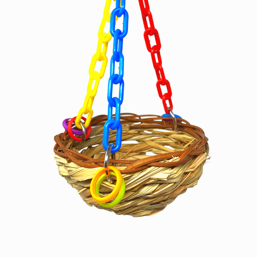 1622 Nido Cesta Swing Bonka Pájaro Juguete Jaulas Juguetes Loro Cacacatúa Natural Peridio - Imagen 2 de 7