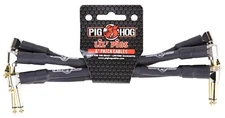 Pig Hog Lil' Pigs 6" Patch Cables (15cm) Right-Angle 1/4" Black 4-pack PHLIL6