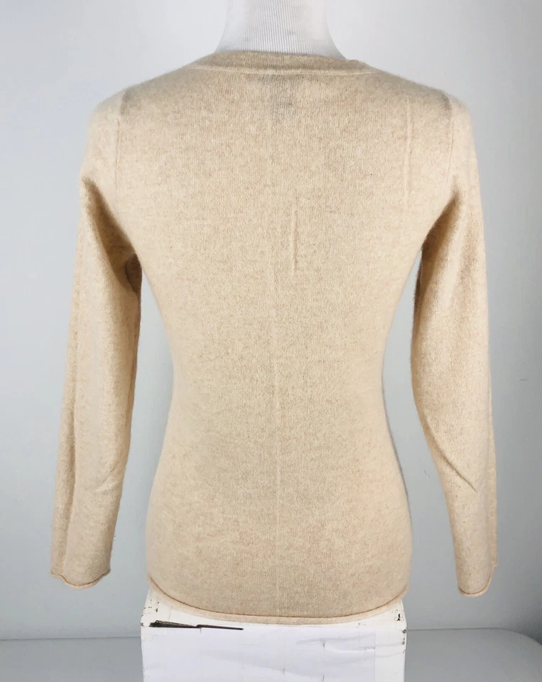 Suéter mediano Only Mine para mujer 100 % 2 capas de cachemir ligero cuello en V suave Foto 4 de 4