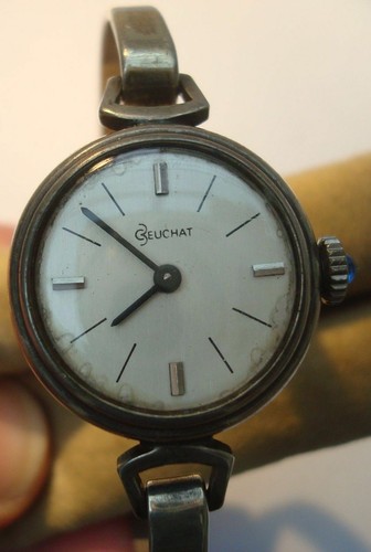 Montre Vintage Femme AZUR Argent Massif - Mécanique Remontoir - Années 70 - Modèle Azur
