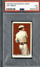 1909 E92 Dockman & Sons Gum Joe Tinker - PSA 3.5
