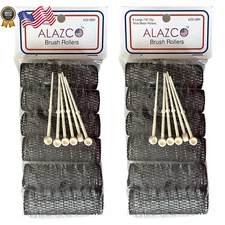 Vintage Style Hair Rollers Brush Rollers & 12 Pins With Bristles 12 Pcs USA ONLY