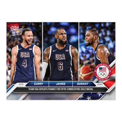 Men's Basketball - 2024 Olympic Games TOPPS NOW Card 26 TEAM USA WINS GOLD