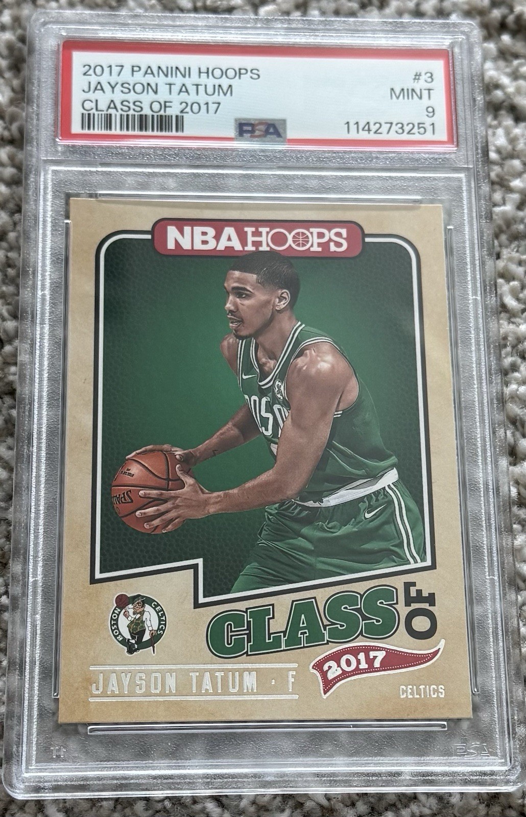 2017-18 NBA Hoops #3 JAYSON TATUM Class of 2017 Rookie (RC) PSA 9 - Mint