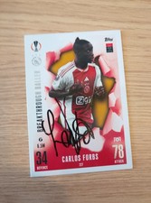 Genuine Hand Signed Carlos Forbes Ajax Rookie 2023/24 Match Attax Card