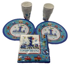 48 Piece Party Set - 1st Birthday Boy - Birthday Boy - Sleeps 16