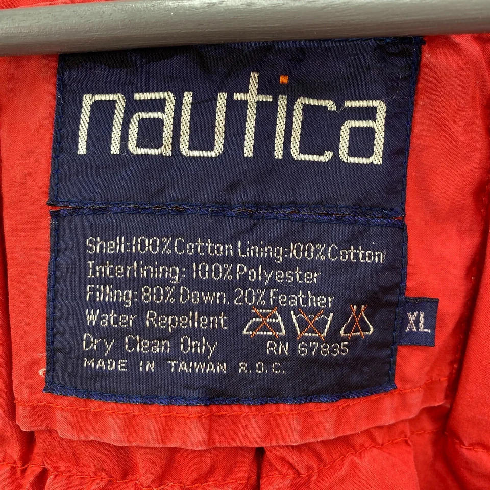 Vintage 90s Nautica Mens XL Full Zip Down Puffer Jacket Green Elbow Patches - Image 2 of 4