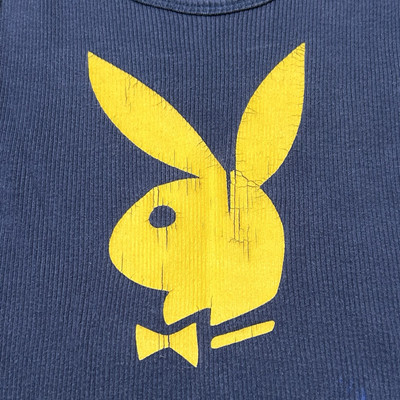 Vintage Playboy Ribbed Bunny Logo Tank Top Size M 80s 90s Navy