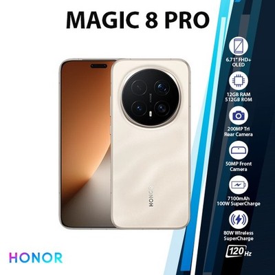 HONOR Magic8 Pro 5G Android Cell Phone (12GB+512GB/GOLD/Dual SIM/Unlocked)