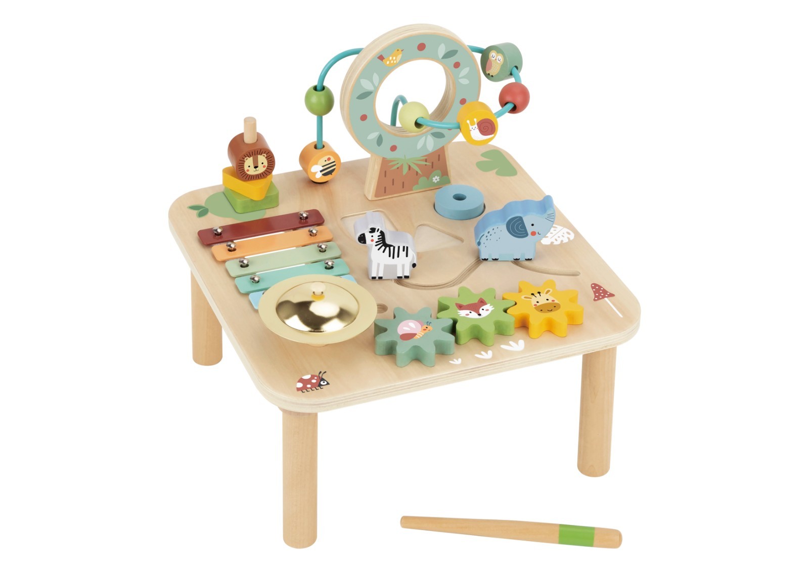 Montessori Wooden Activity Table Toy – Sensory Learning Play Center for Toddlers