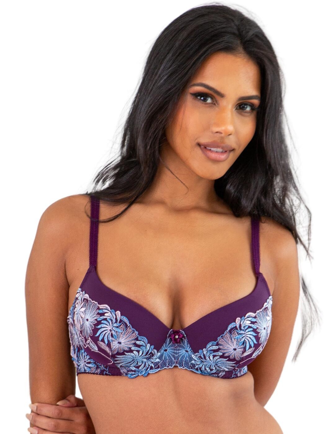 38F Pour Moi St Tropez Padded Balcony Bra Underwired Plunge Lingerie 7700