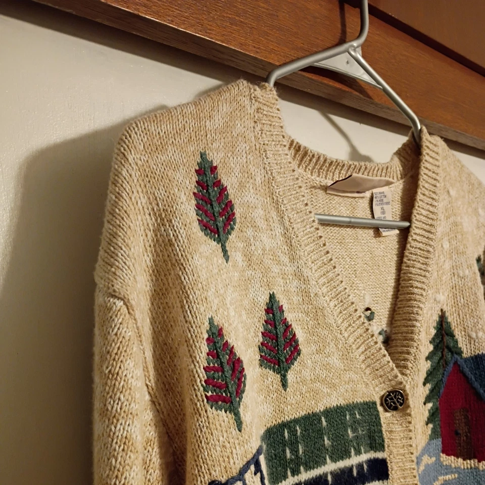 Cárdigan suéter de colección Northcrest para mujer talla XL tejido apretado con botones mezcla de lana Foto 3 de 4