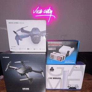 Lot of 4 Electronics Including 2 Hi-Tech Drones & 2 Gaming Consoles with Games