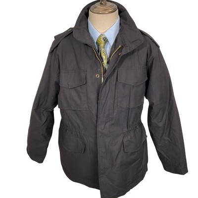 Rothco M65 Field Jacket Mens Large Black Cotton Polyester Military Style w/Liner