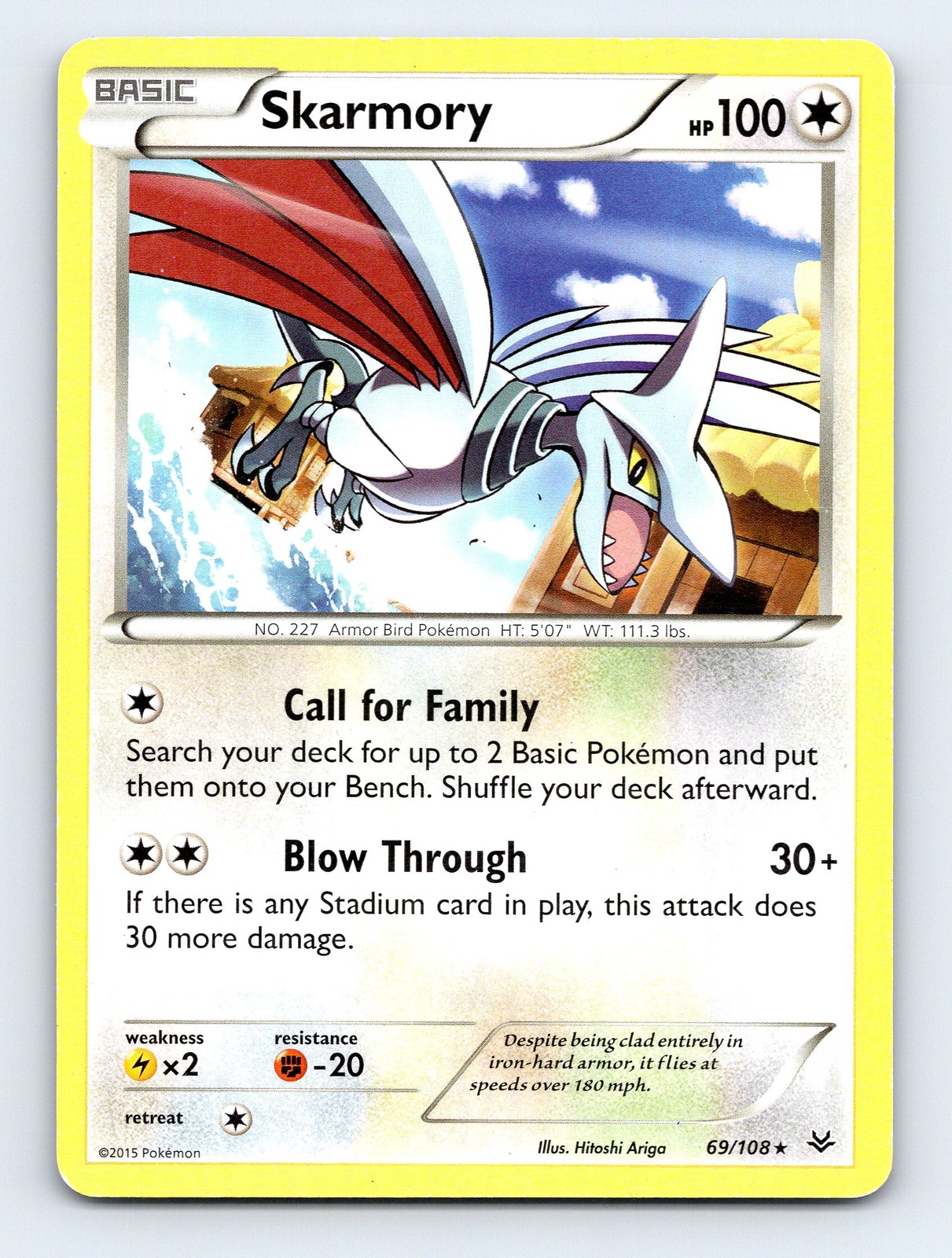 Skarmory Rare XY - Roaring Skies 69/108 LP