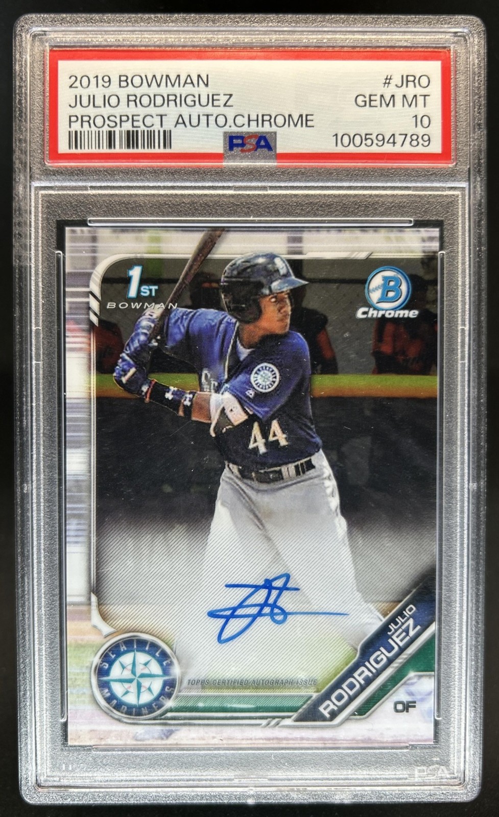 2019 Bowman Julio Rodriguez Chrome Auto 1st Prospect #CPA-JRO PSA 10 GEM MINT