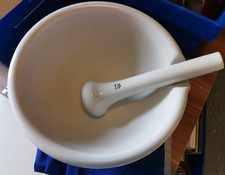 Labor Porzellan M&ouml;rser - Rosenthal - 181/250 und Pistill 182/4 - 29cm gross