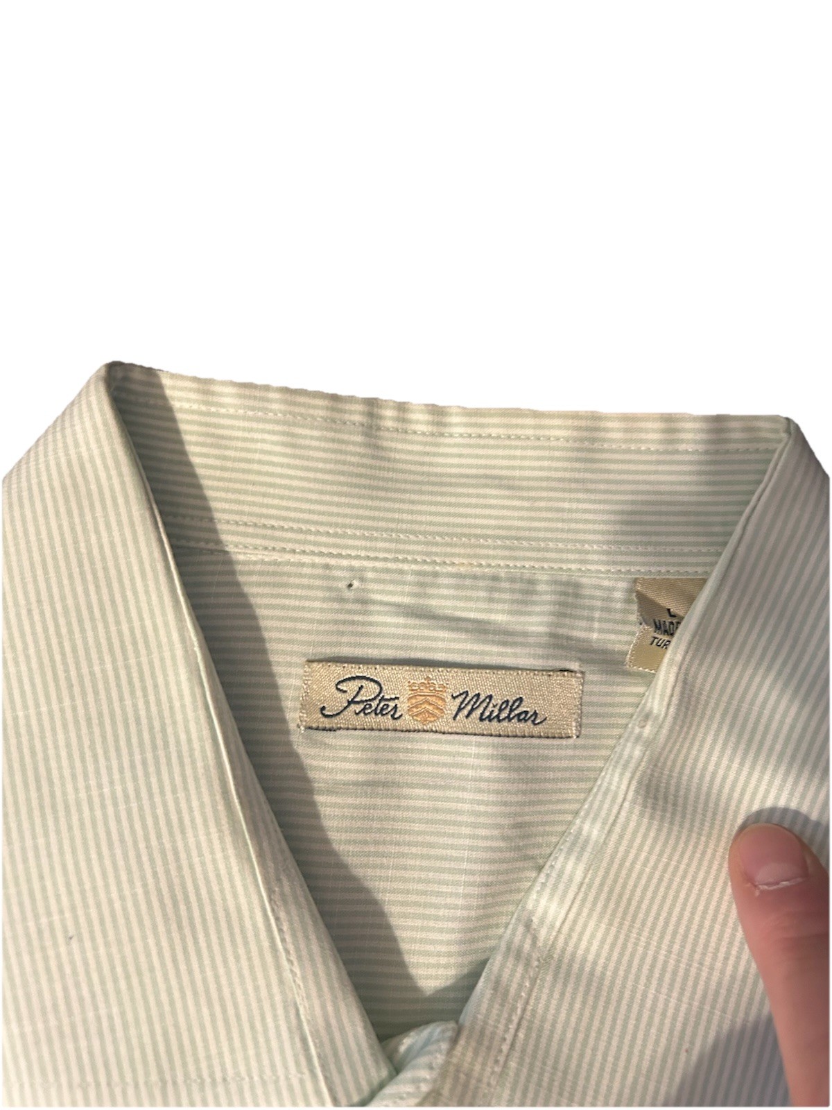 Vintage Peter Millar Button Down Large Pinstriped - image 2