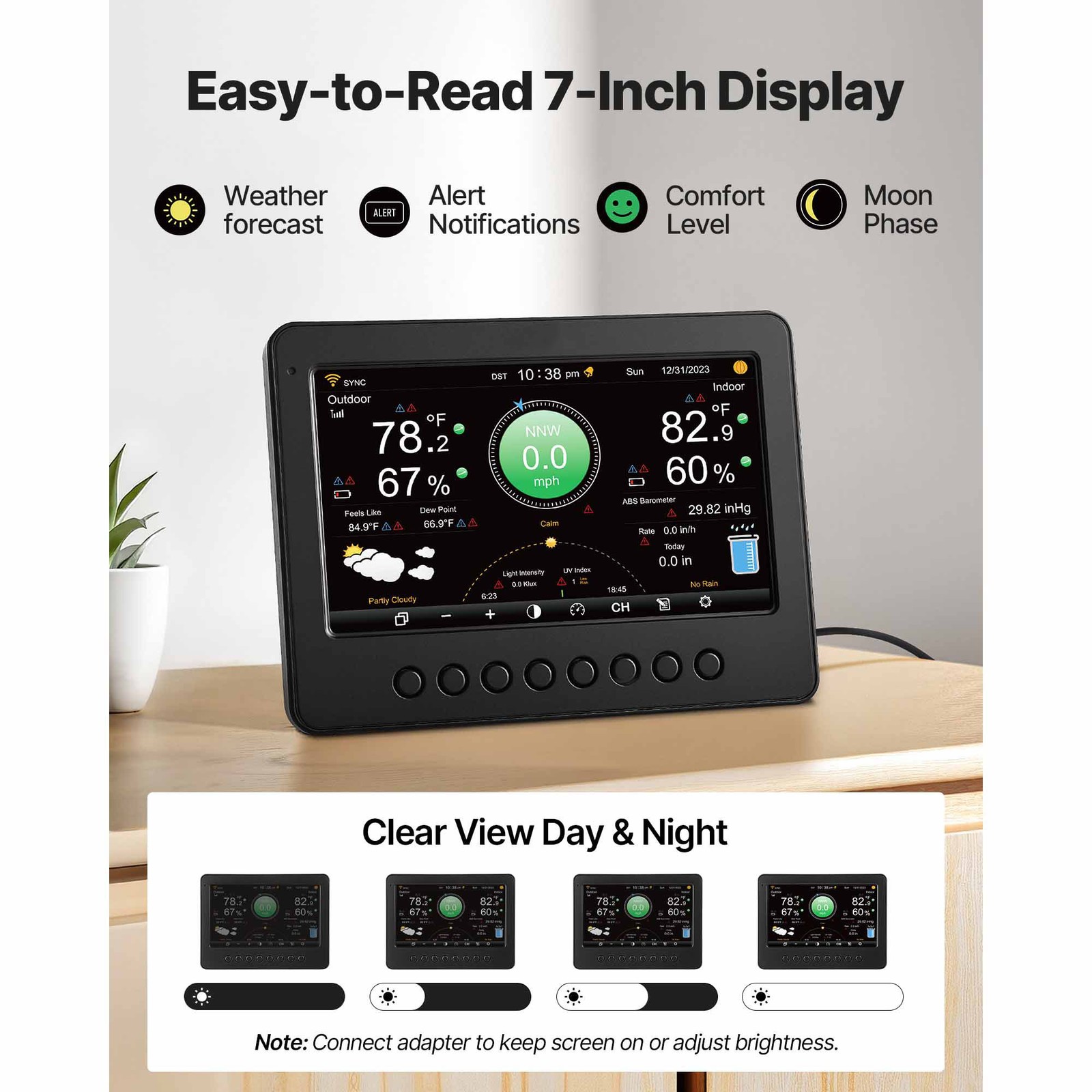 Uimoso 7-in-1 Weather Station Wi-Fi: Precisione per Esterni - 4