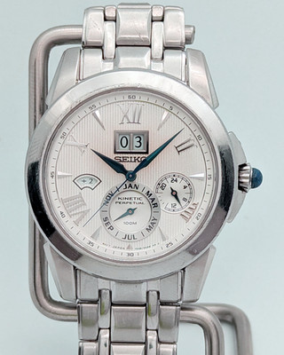 Seiko Premier SNP065 Kinetic Perpetual 7D48-0AM0 Sapphire | New Capacitor & Kit