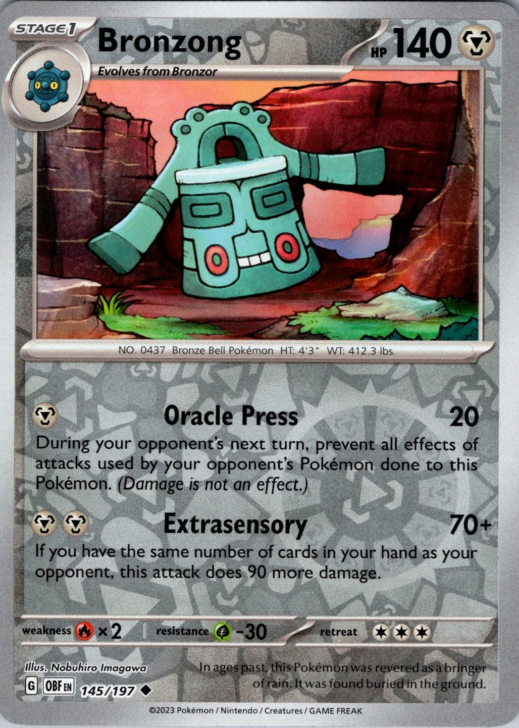 Bronzong - [OBF - 145/197] - Reverse Holofoil - Uncommon - Pokemon - EN