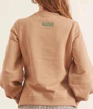 Ganni Software Isoli Crewneck Sweatshirt in Hazel, Size S