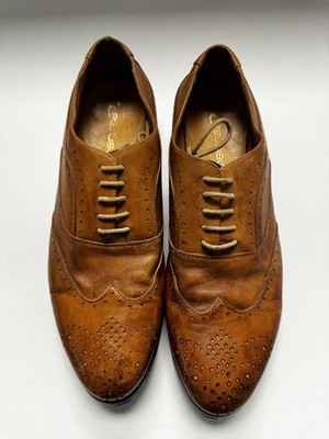 Gabriele Peluso Napoli Brown Leather Oxford Wingtip Dress Shoes 41 EU 8 US
