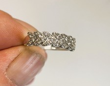 Polished 925 silver extremely pale amethyst cluster ring, dainty ring, Sz M.5 .