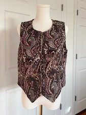 Vintage Western Cowgirl StyleFloral Tapestry Vest Size Small Excellent Condition