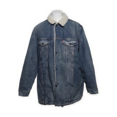 Levi's Premium, Gefütterte Jeansjacke, Herren, Größe: L, Blau/Weiß #y7F