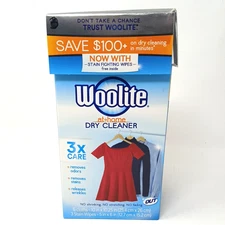 Woolite At Home Dry Cleaner Clean 6 Cloths & 3 Stain Wipes NEW