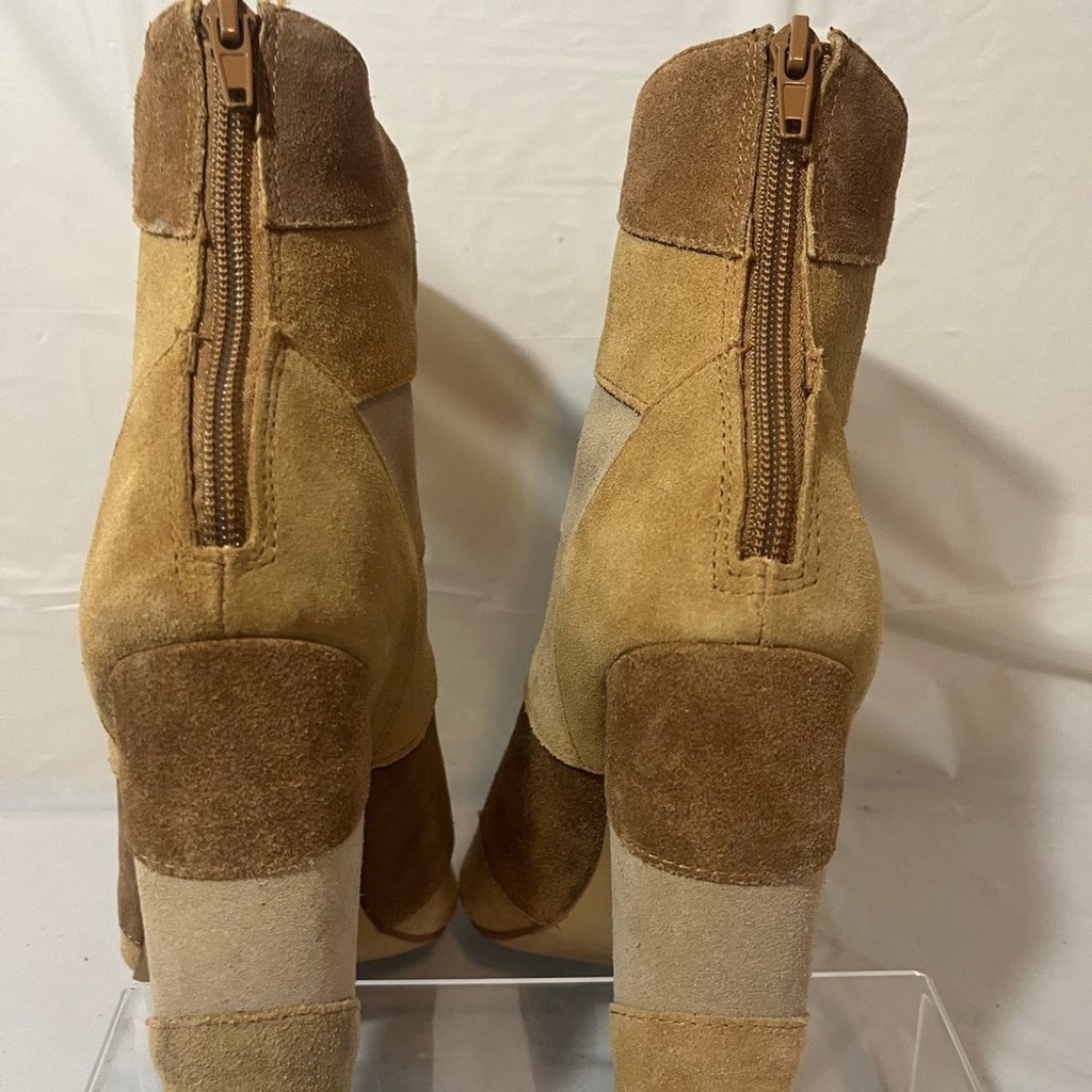 Torrid Boots Patchwork Booties Peep toe Boots Bro… - image 13