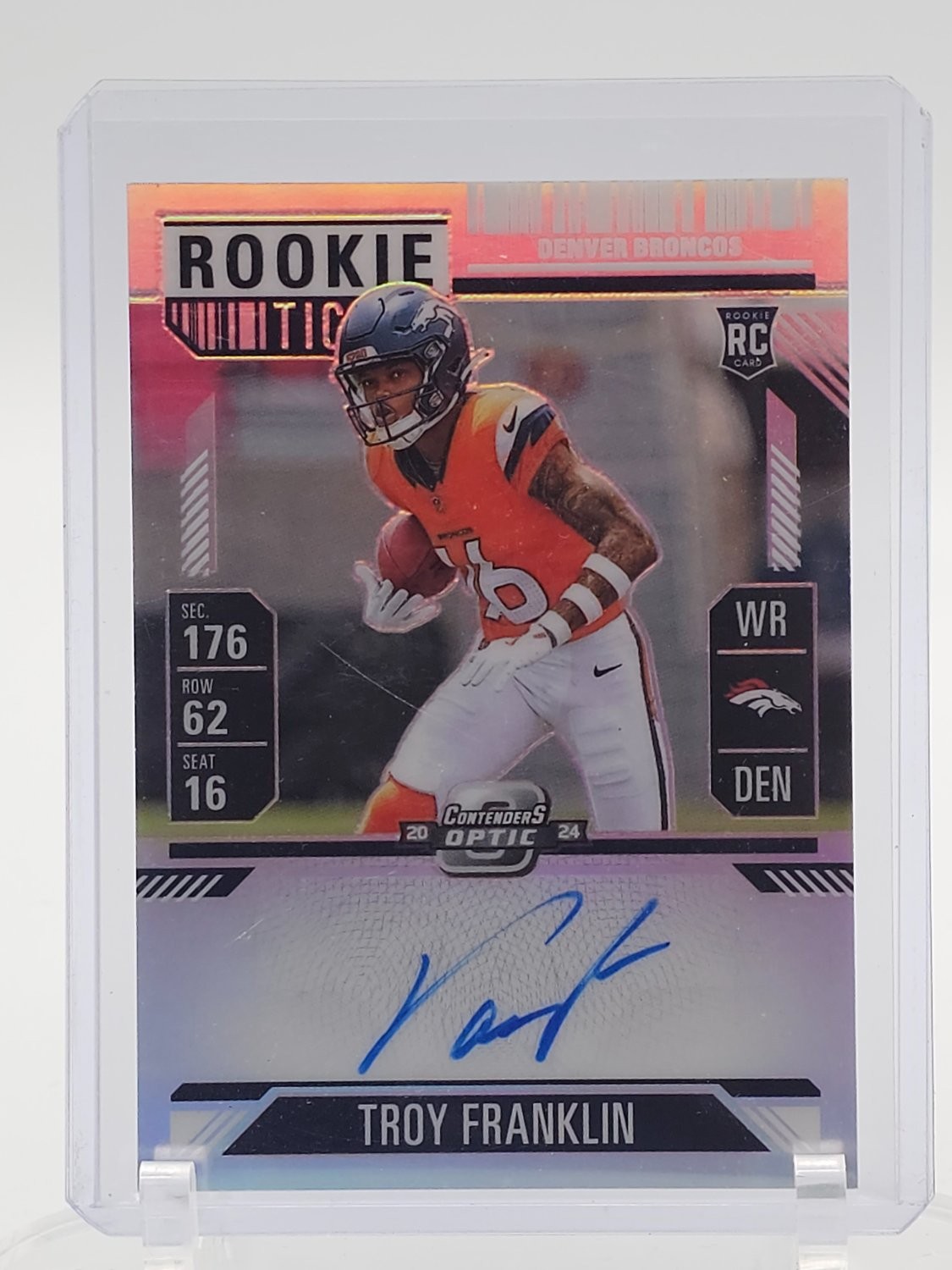 Troy Franklin Panini Contenders Optic #113 Autograph Silver