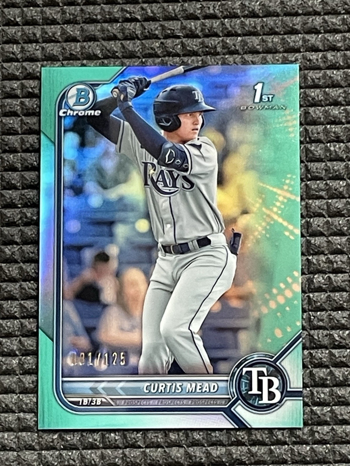 CURTIS MEAD #BCP-10 1ST BOWMAN CHROME AQUA REFRACTOR #/125 2022 Bowman Rays