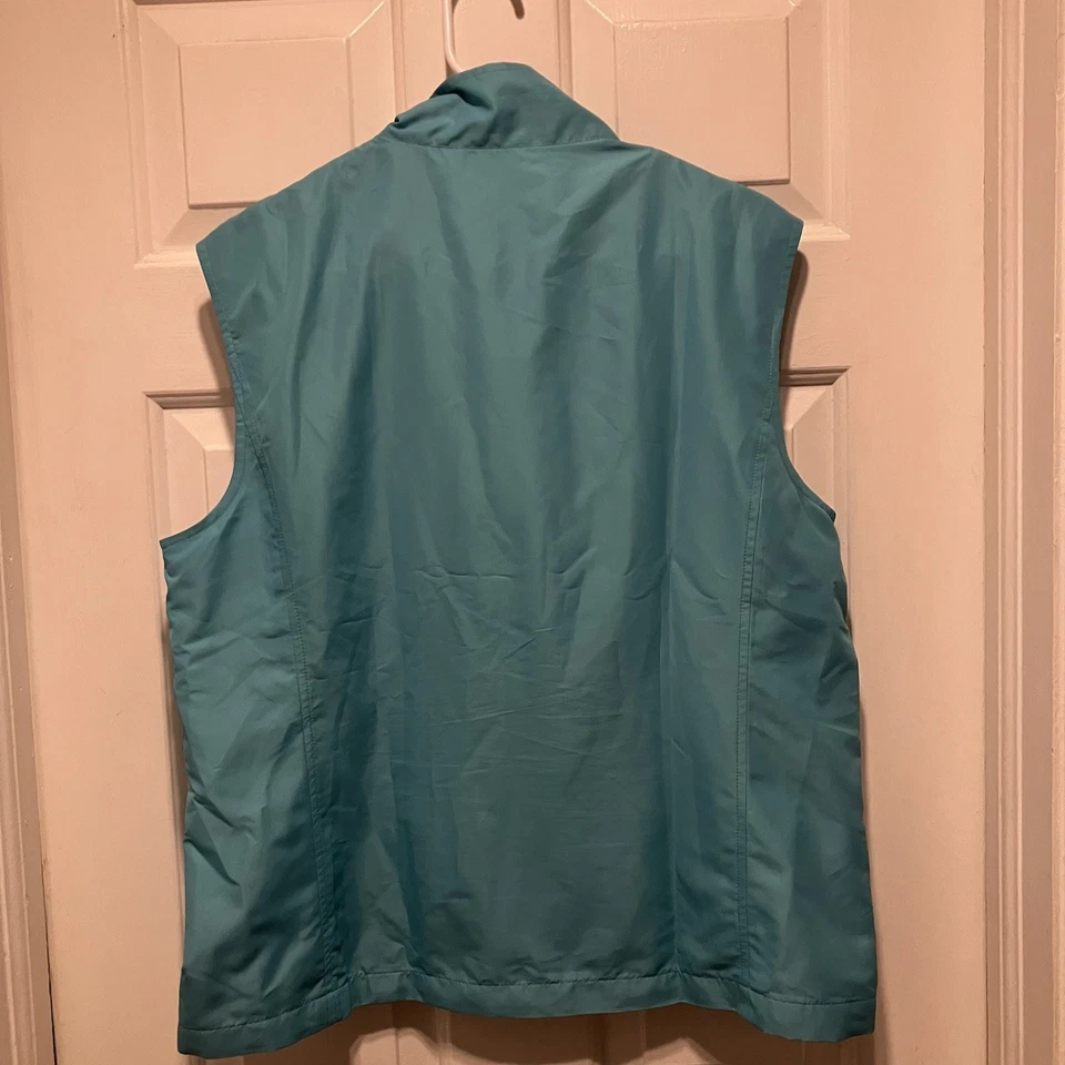 Magnolia Lane Vest The Masters Golf Augusta Women's large full zip aqua blue - Image 2 of 4