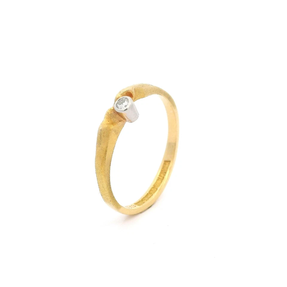 Ring Bicolor Lapponia Admeta 1989 M8 mit Brillant Solitär - DU79877 - Bild 2 von 4