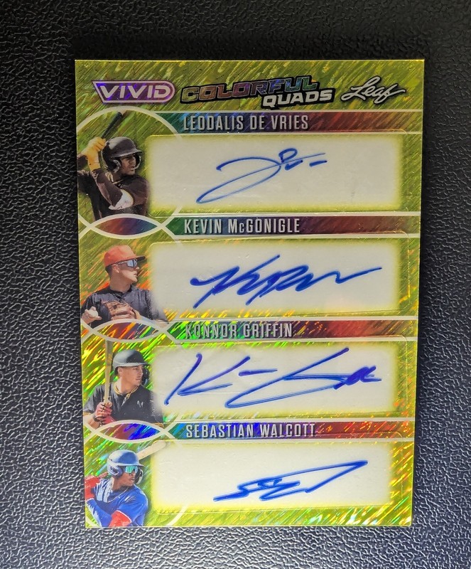 2025 Leaf Vivid Colorful Quad Griffin/McGonigle/De Vries/Walcott Auto 1/1
