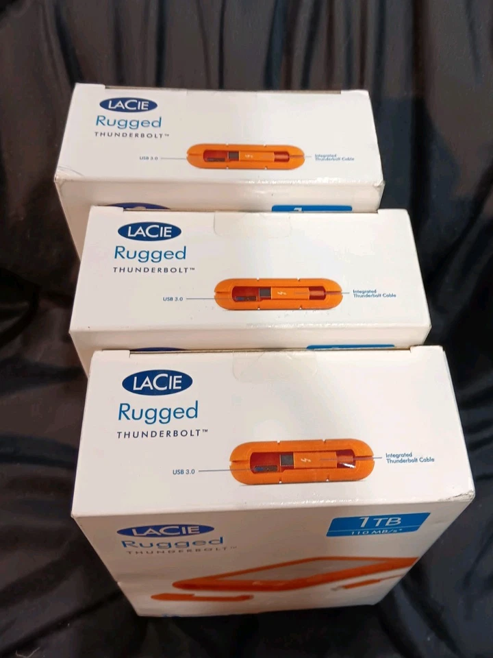 3 LaCie Rugged 1TB External Drive Thunderbolt/Usb 3.0 110mg - Image 2 of 4