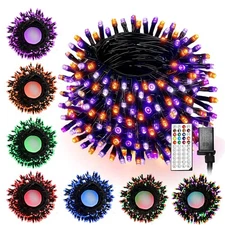 RGB Halloween String Lights, 98.4FT 300 LED Color Changing Halloween Lights w...