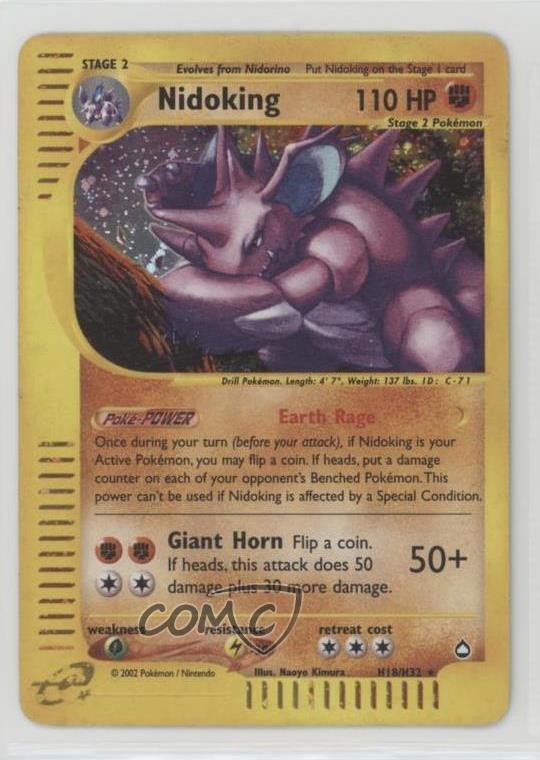 Nidoking Holo Pokemon e-Card Series Aquapolis #H18 2003