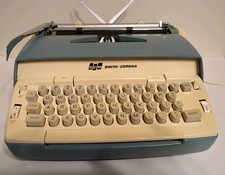 VTG SMITH CORONA 6SE BLUE PORTABLE ELECTRIC TYPEWRITER +HARD CASE thumbnail