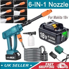 Cordless Car High Pressure Washer Jet Water Cleaner Gun / Battery For Makita 18V