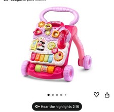 VTech Sit-to-Stand Learning Walker Pink with Interactive Toys Activity Panel