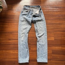 Vintage 2002 Levis 501 Women Light Wash Blue Jeans Made in USA 24 x 27