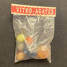 Vitro-Agates Agate Machine Made Glass Toy Marbles Bag Lot Made in USA