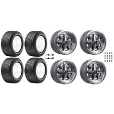 Moray Wheels Magnum Gt4 15x6 Polisheddark Gray 4-lug Wheel Kit Mustang 65-...