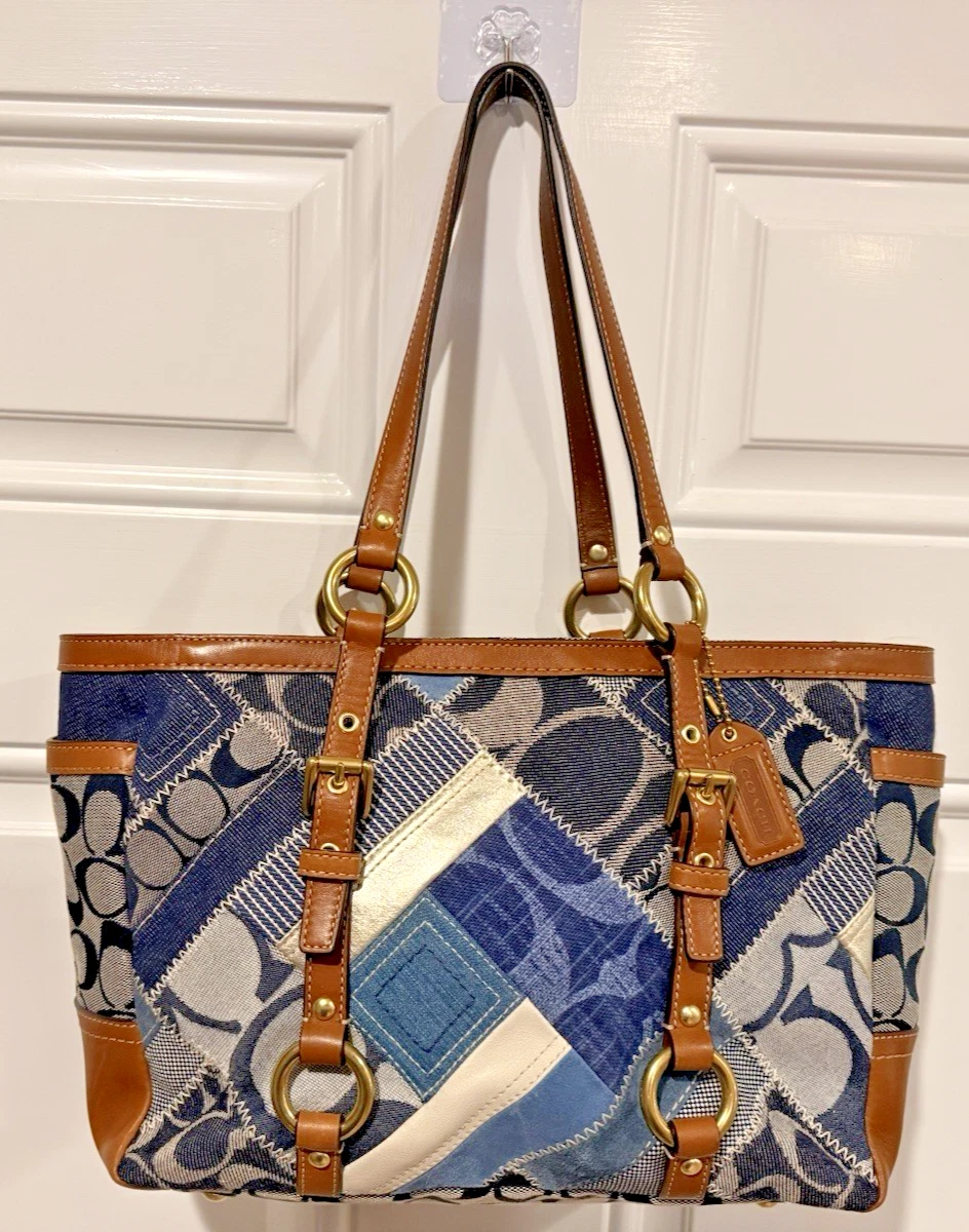Coach Patchwork Denim Exterior Medium Bags & Handbags for Women