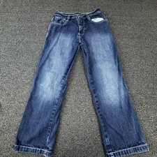 Vtg Southpole Straight Jeans Boys 12 27x26 Blue Contrast Stitch Casual Denim