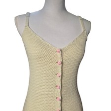 Revolve Majorelle Fawn Crochet Rosebud Mini Dress Coquette Bodycon Cream Medium