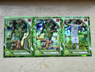 3 Numbered Topps Chrome Bundesliga VfL Wolfsburg 3 Karten Lot Souza & Amoura /99